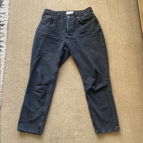 Everlane Denim - Everlane The Curvy 90s Cheeky Straight Jean, 31, Washed Black